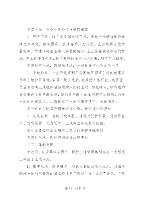 XX省闲置土地情况调研报告 (3).docx