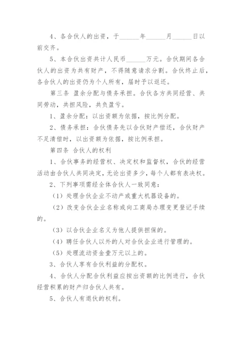 公司合伙人合同协议书范本.docx