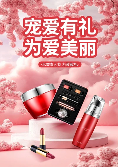 情人节护肤品宣传海报