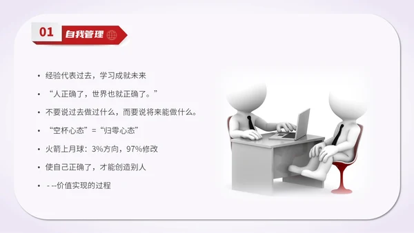 简约风红色五维管理教学培训科普PPT领导力