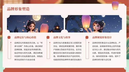 橙红色中国风中秋节古灯营销方案PPT