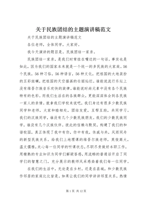 关于民族团结的主题演讲稿范文.docx