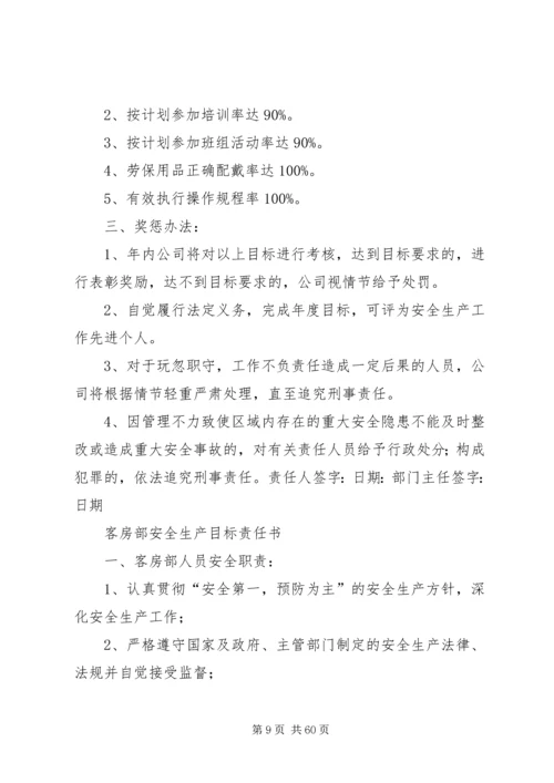 公司各部门安全生产目标责任书.docx