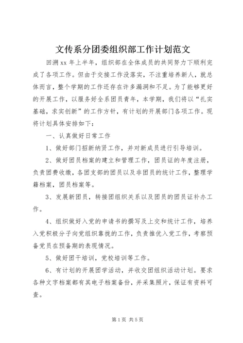 文传系分团委组织部工作计划范文.docx