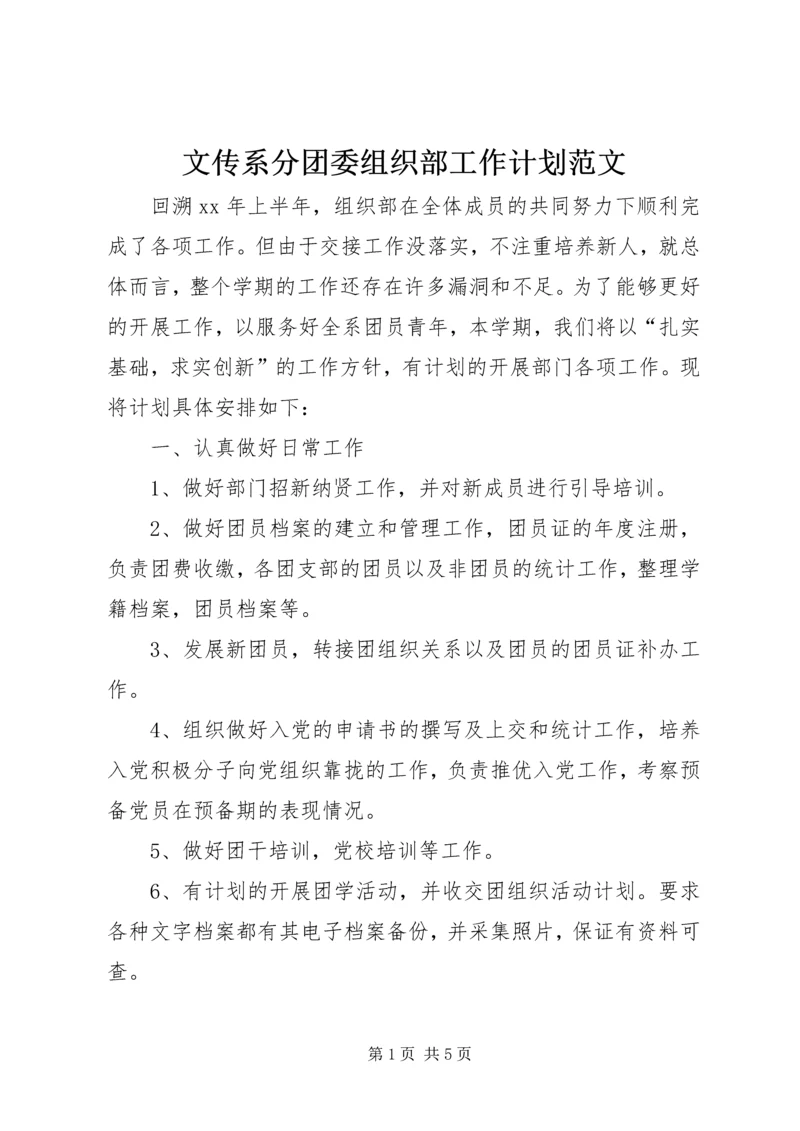 文传系分团委组织部工作计划范文.docx