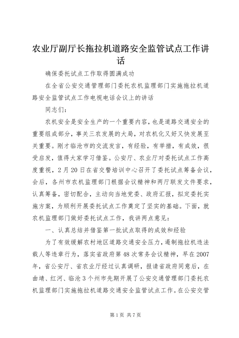 农业厅副厅长拖拉机道路安全监管试点工作讲话.docx