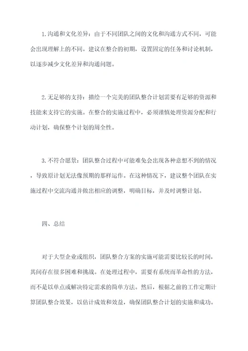 通报团队整合方案模板
