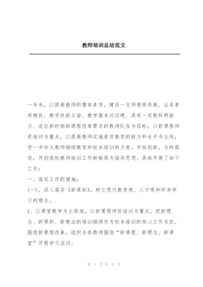 教师培训总结范文.docx