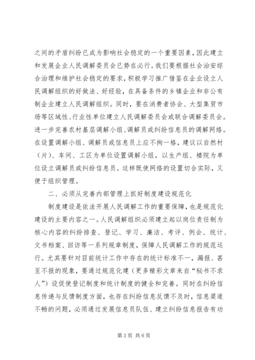 人民调解工作规范化建设的几点思考.docx