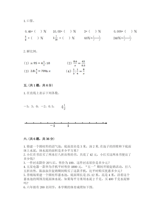 苏教版六年级数学小升初试卷带答案（培优）.docx