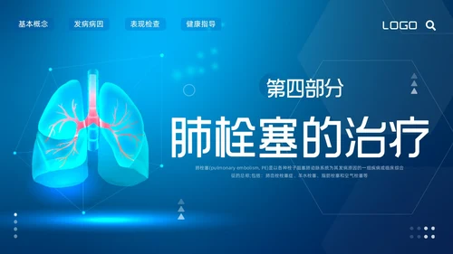 蓝色简约肺栓塞的护理查房PPT模板宣传PPT动态PPT