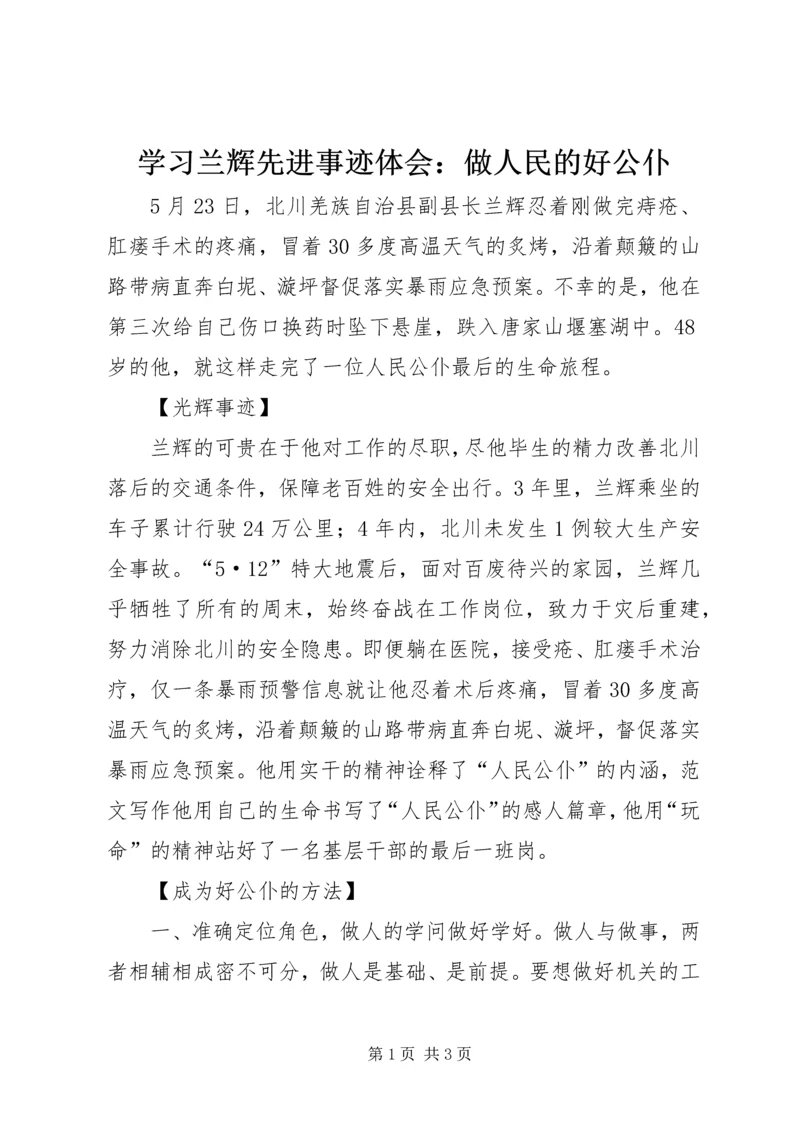 学习兰辉先进事迹体会：做人民的好公仆.docx