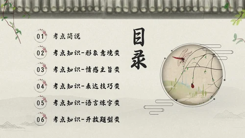 浅色古风高考诗歌鉴赏PPT模板宣传PPT动态PPT