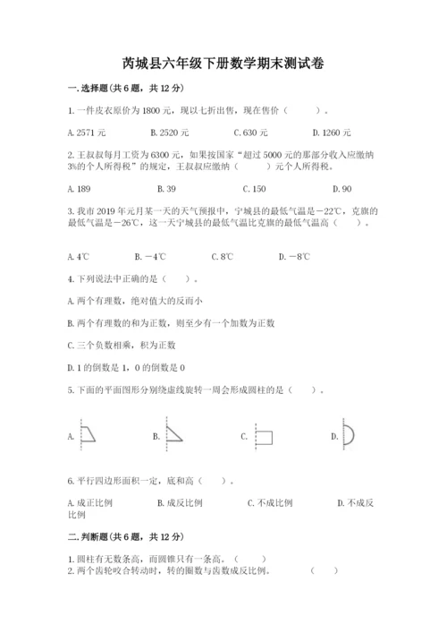 芮城县六年级下册数学期末测试卷及参考答案1套.docx