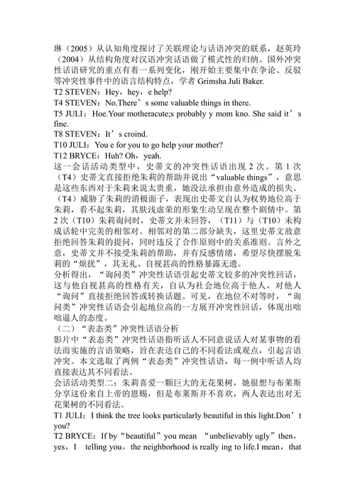 电影《怦然心动》冲突性话语的语用研究