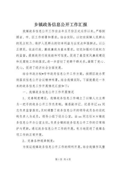 乡镇政务信息公开工作汇报.docx