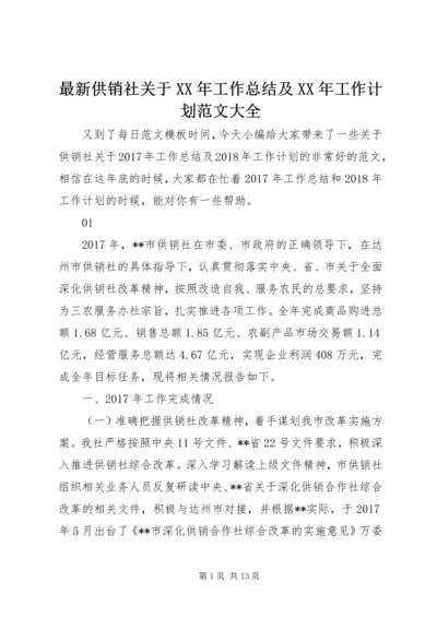 最新供销社关于XX年工作总结及XX年工作计划范文大全.docx