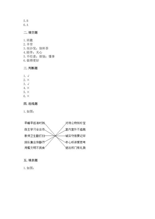 部编版小学四年级上册道德与法治期中测试卷带答案（综合卷）.docx