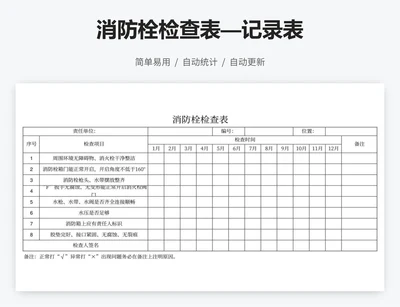 消防栓检查表—记录表