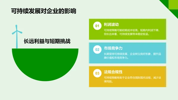 绿色插画风企业可持续发展策略PPT模板