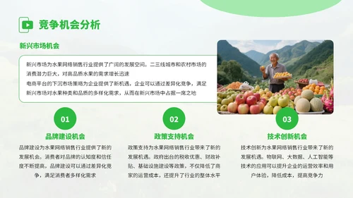 绿色扁平风水果销售行业发展分析PPT