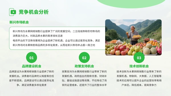 绿色扁平风水果销售行业发展分析PPT