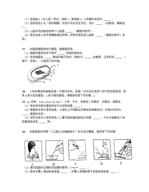 四川省泸州市泸县2019学年八年级下学期期末考试生物试卷(共19页)