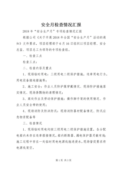 安全月检查情况汇报.docx