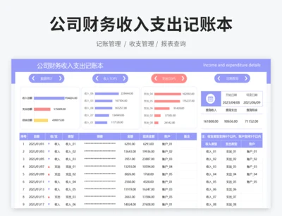 公司财务收入支出记账本