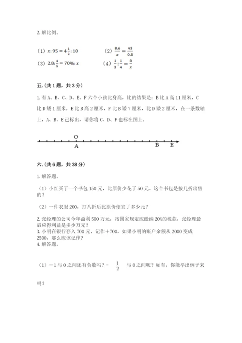 小学六年级数学毕业试题含答案（研优卷）.docx