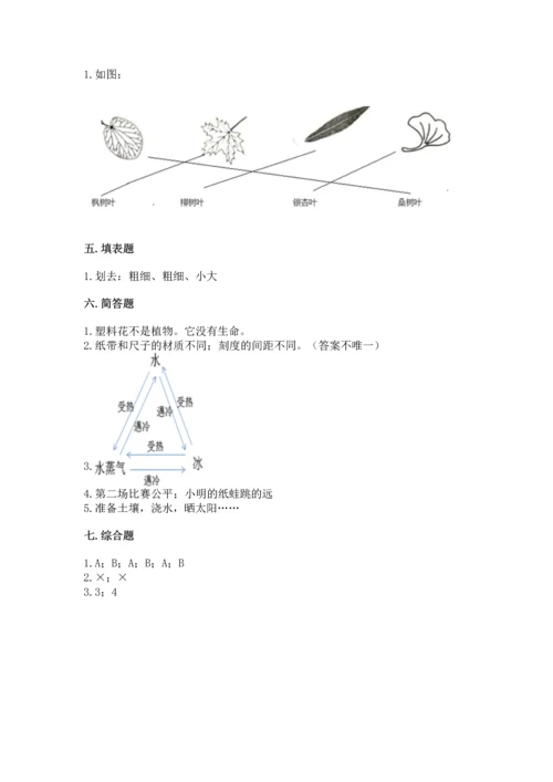 教科版科学一年级上册期末测试卷及答案【基础+提升】.docx