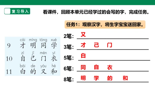 部编1A 第7单元 第10课 会写的字与单元阅读 课件