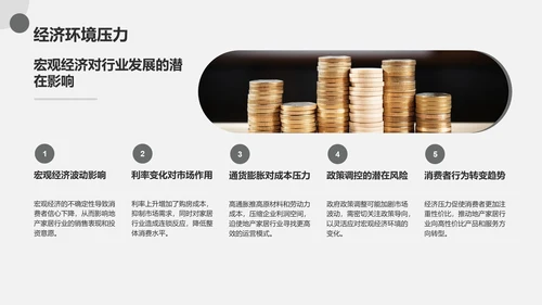 灰色商务风地产家居季度总结PPT模板