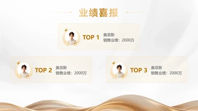 金绸奢华商务创意业绩喜报年终汇报PPT单页