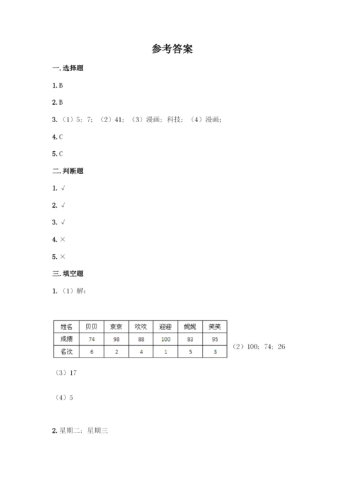 人教版二年级下册数学第一单元-数据收集整理-测试卷带答案【培优】.docx