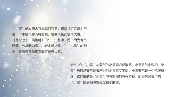 蓝色小清新小雪节气PPT模板