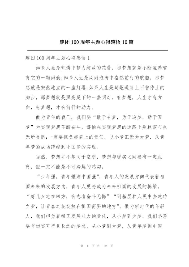 建团100周年主题心得感悟10篇.docx