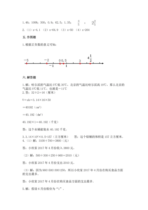 人教版六年级下册数学期末测试卷精品【名师推荐】.docx