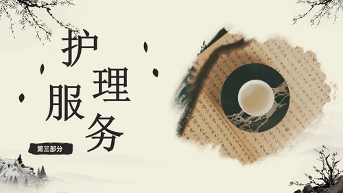 实景国风水墨中医护理方案PPT模板