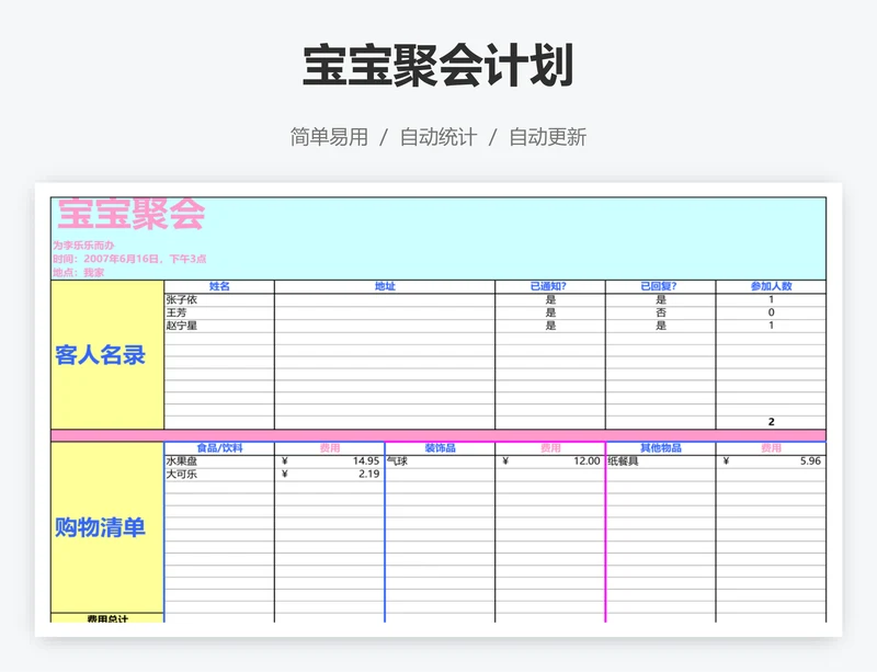 宝宝聚会计划