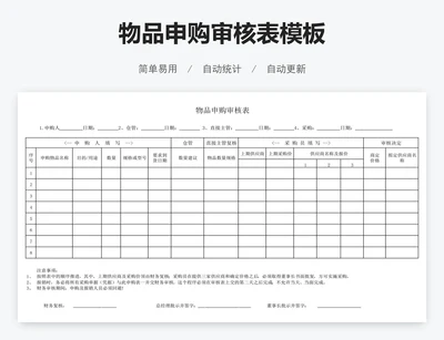 物品申购审核表模板