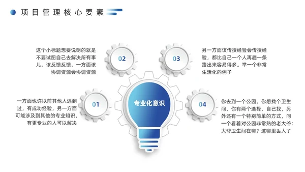 蓝色简约风项目管理经验分享PPT模板