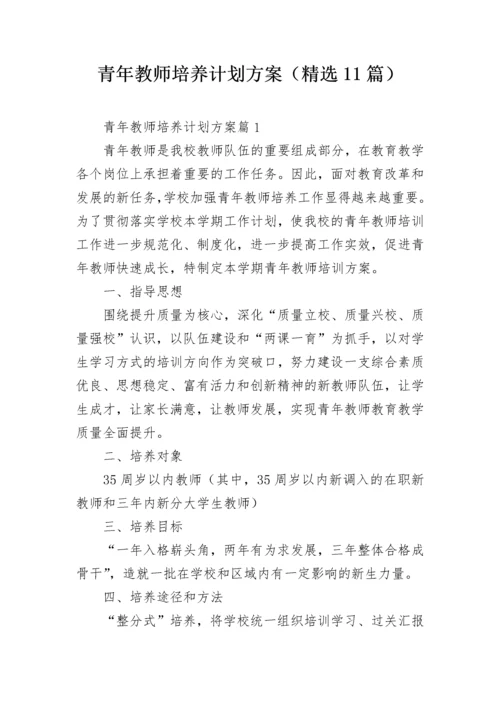 青年教师培养计划方案（精选11篇）.docx