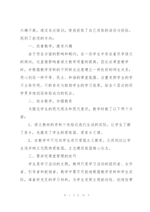 小学语文老师培训总结10篇.docx