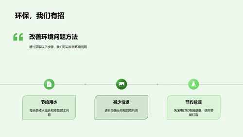 环保教育报告PPT模板