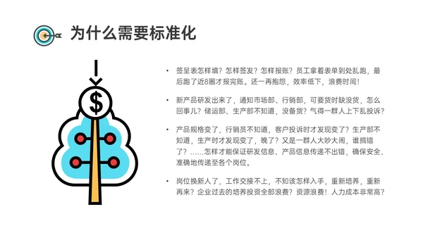 红蓝黄商务插画风标准化管理培训PPT模板