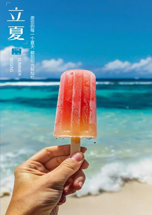 大海沙滩背景立夏海报