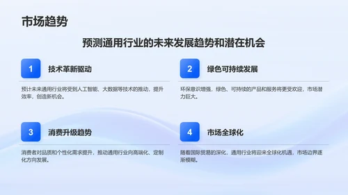 蓝色渐变风创业项目简介与市场分析PPT模板