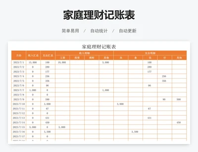 家庭理财记账表