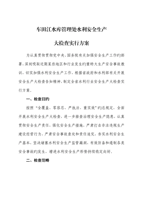 安徽省水利安全生产大检查实施专题方案.docx